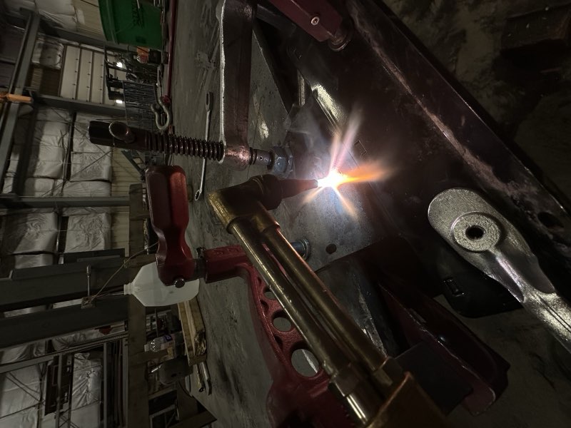 Cutting steel in the shop